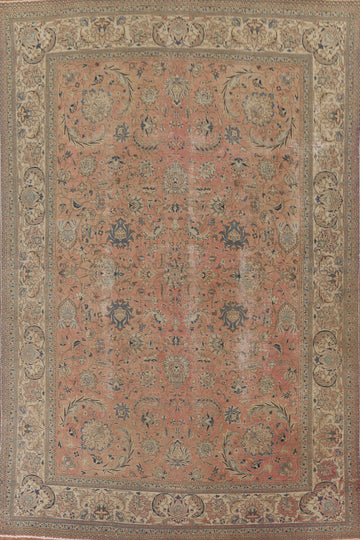 All-Over Distressed Tabriz Persian Area Rug 9x13