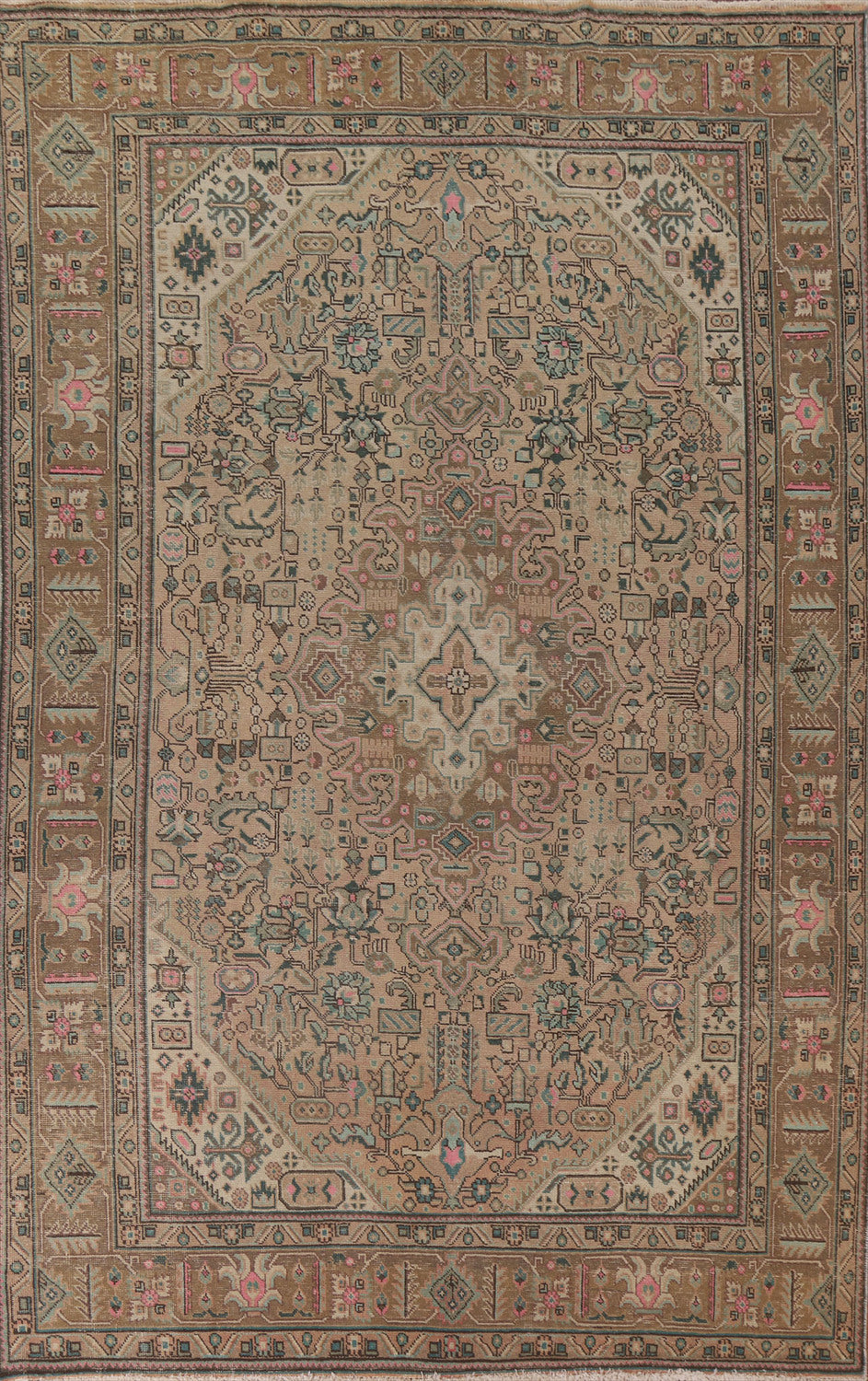 Geometric Tabriz Persian Area Rug 7x10