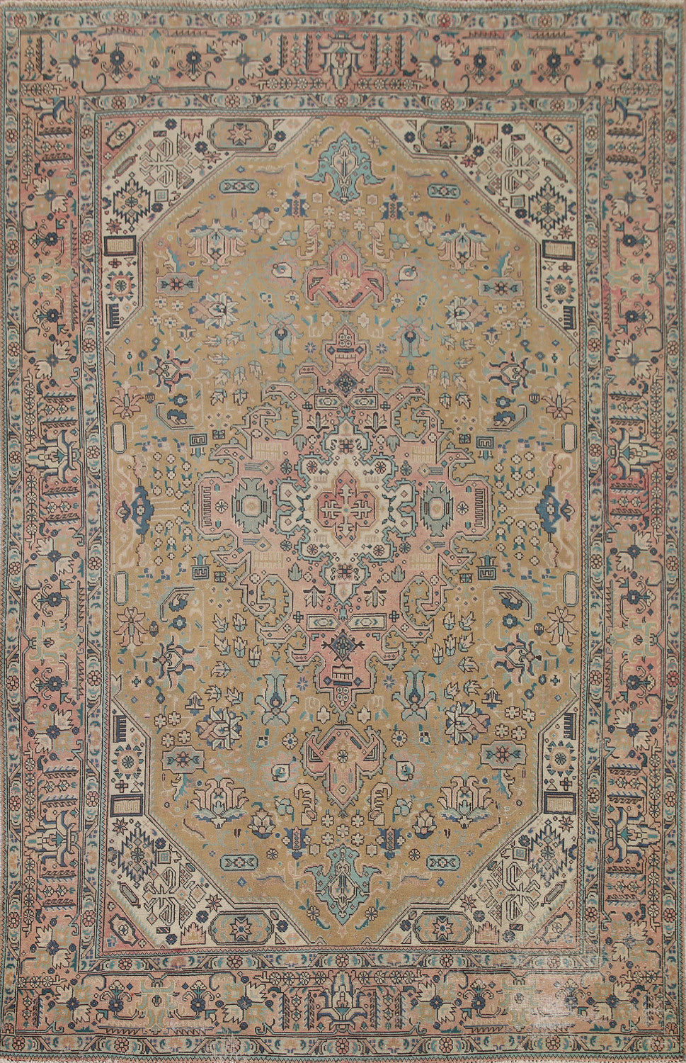Geometric Tabriz Persian Area Rug 7x10