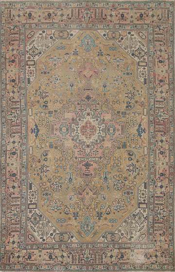 Geometric Tabriz Persian Area Rug 7x10