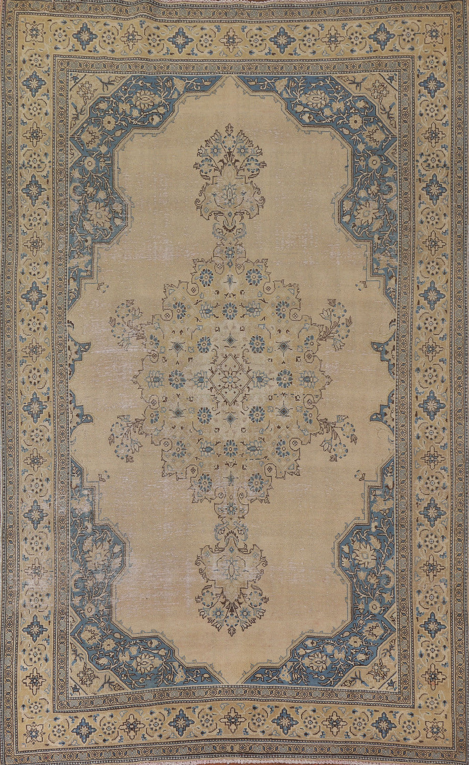 Distressed Tabriz Persian Area Rug 7x10