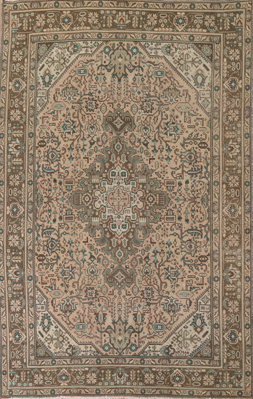 Geometric Tabriz Persian Area Rug 7x9