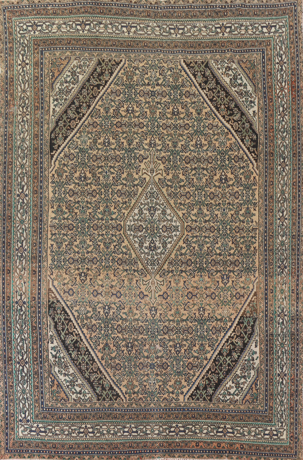 Geometric Hamedan Persian Area Rug 10x13