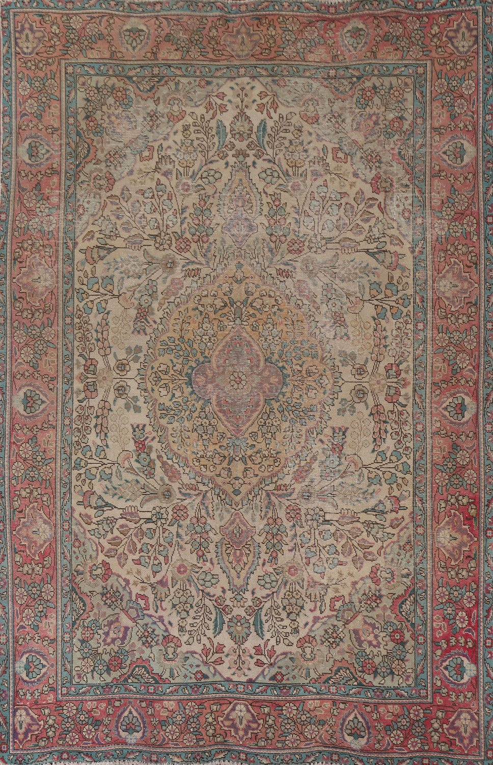 Vintage Wool Tabriz Persian Area Rug 6x9