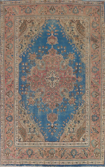 Blue Tabriz Persian Area Rug 6x9