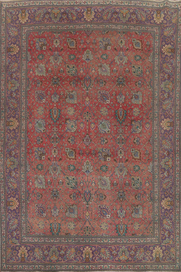 All-Over Floral Tabriz Persian Area Rug 10x13