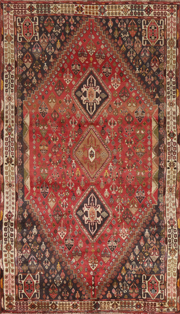 Vintage Shiraz Persian Area Rug 6x9