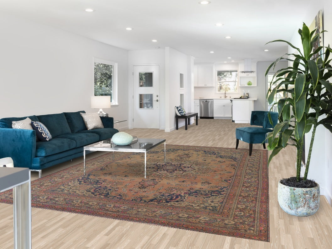 Vintage Mashad Persian Area Rug 8x11