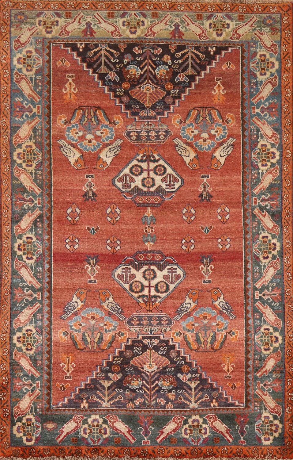 Vintage Shiraz Persian Area Rug 4x6