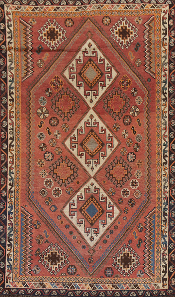 Vegetable Dye Shiraz Persian Area Rug 5x8