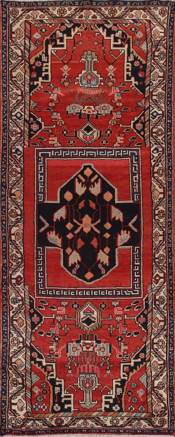 Geometric Hamedan Persian Runner Rug 3x9