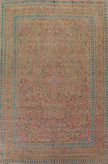 Floral Wool Mashad Persian Area Rug 9x12