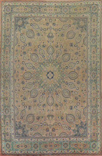 Vintage Wool Tabriz Persian Area Rug 10x13