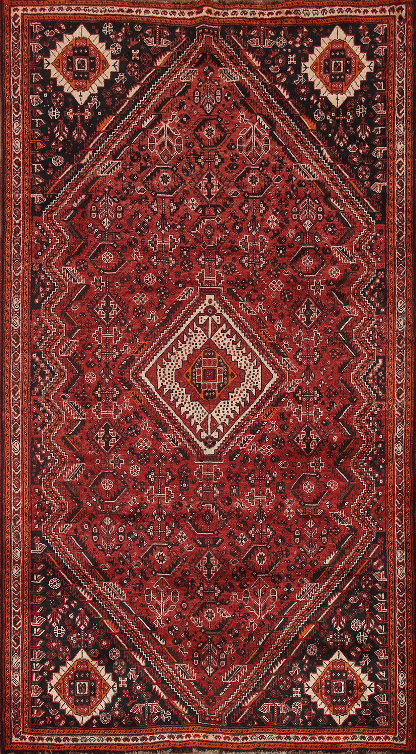 Tribal Red Qashqai Persian Area Rug 5x8