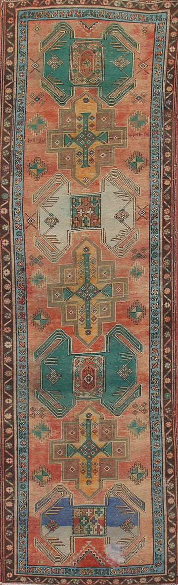 Vintage Wool Ardebil Persian Runner Rug 4x14