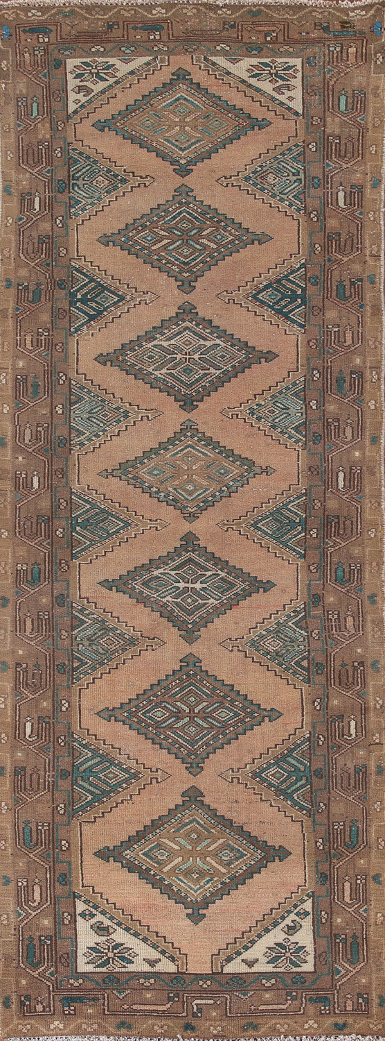 Geometric Hamedan Persian Runner Rug 3x9