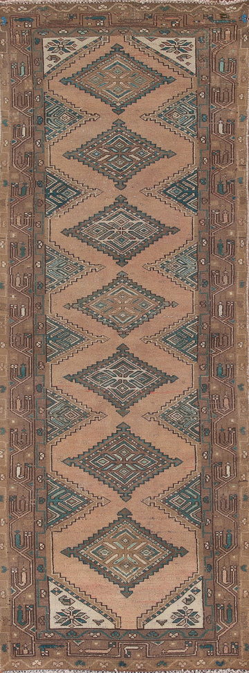 Geometric Hamedan Persian Runner Rug 3x9