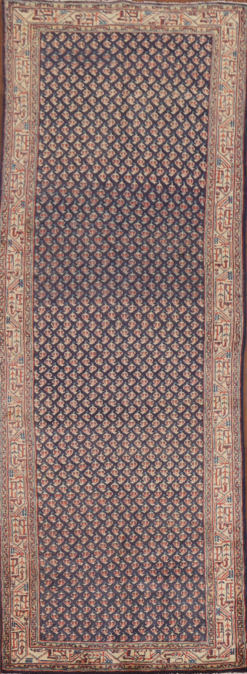 Navy Blue Botemir Persian Runner Rug 3x10