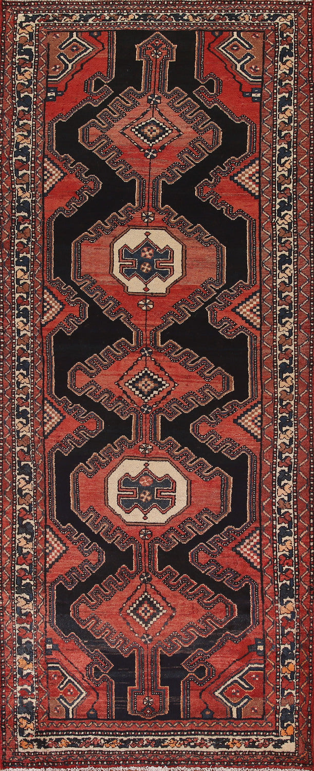Geometric Hamedan Persian Runner Rug 4x9