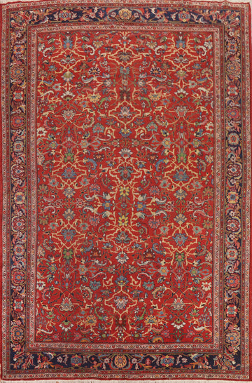 Pre-1900 Antique Vegetable Dye Sultanabad Persian Rug 10x13