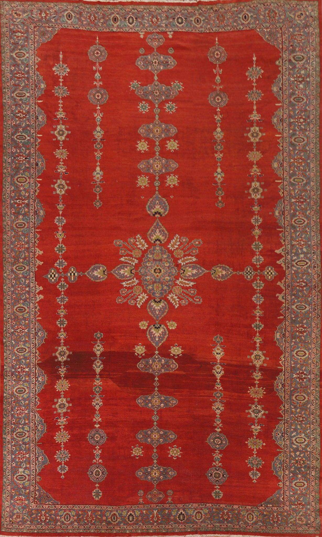Antique Vegetable Dye Sarouk Farahan Persian Rug 10x14