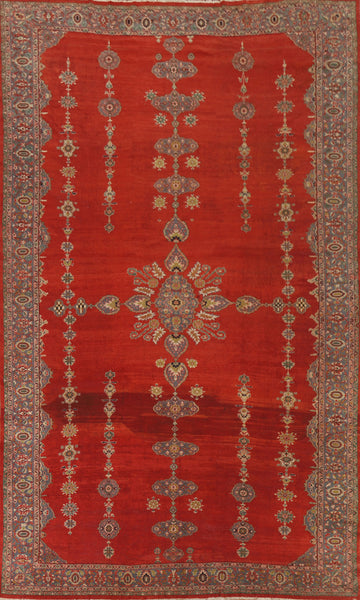Antique Vegetable Dye Sarouk Farahan Persian Rug 10x14