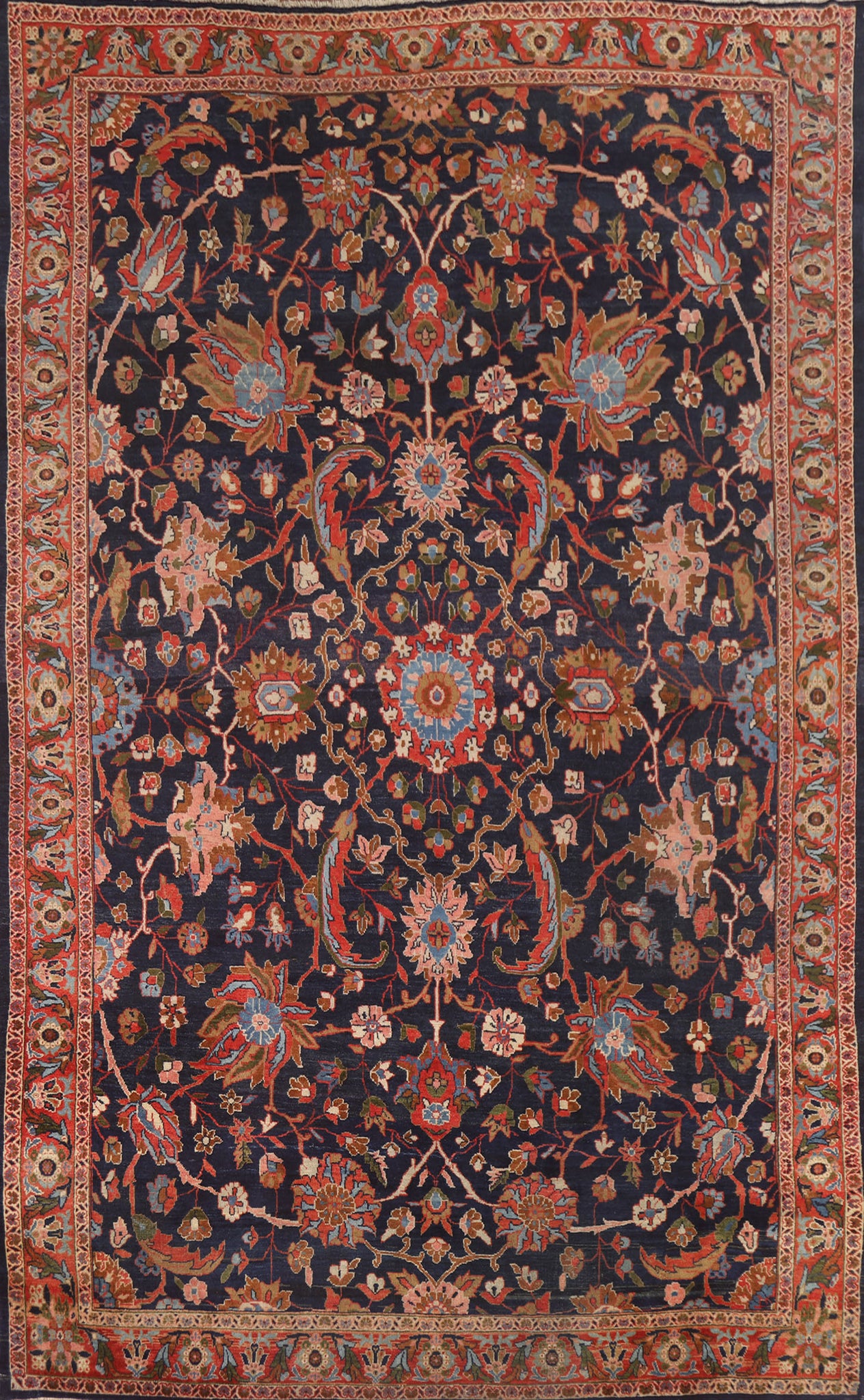 Antique Vegetable Dye Mahal Persian Area Rug 8x12