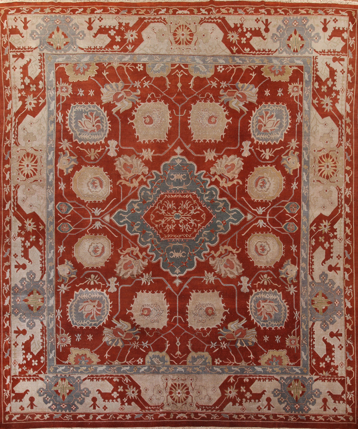 Vegetable Dye Oushak Egyptian Large Rug 13x14
