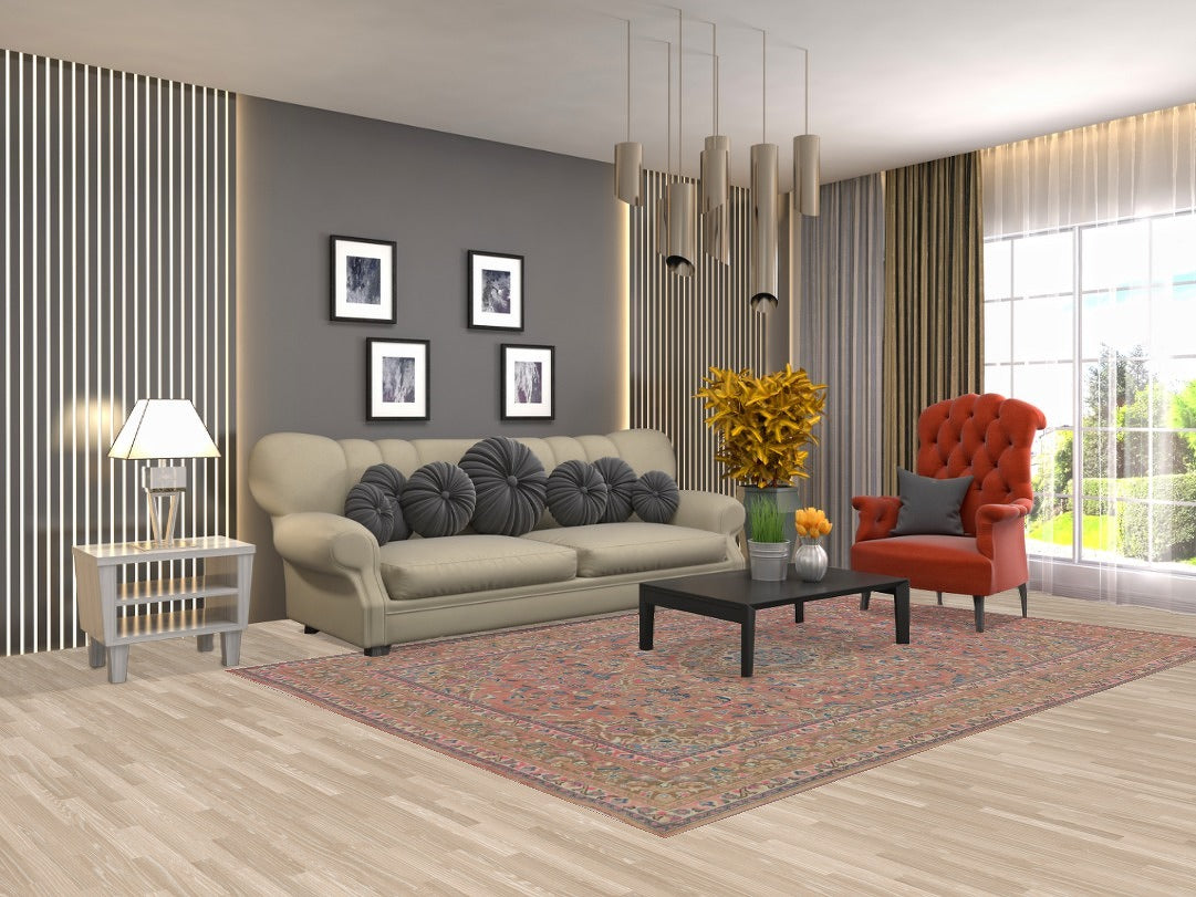 Vintage Mashad Persian Area Rug 6x10