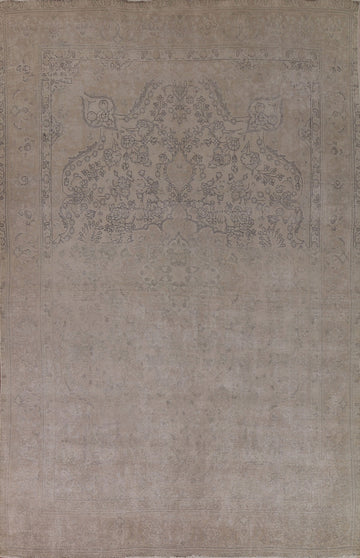 Distressed Wool Tabriz Persian Area Rug 9x12