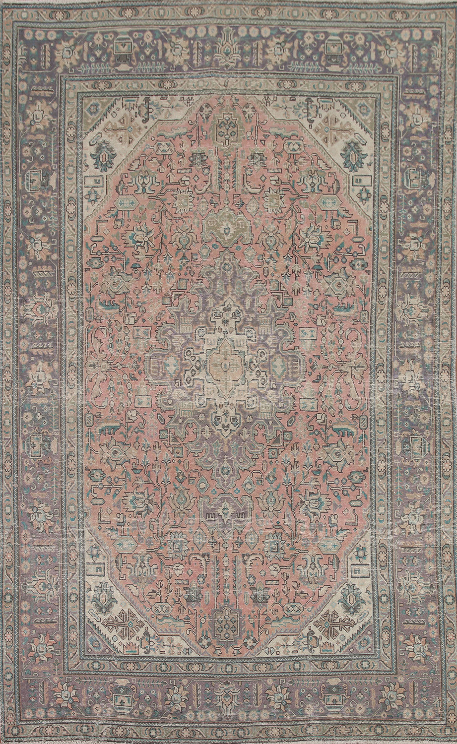 Geometric Tabriz Persian Area Rug 7x10