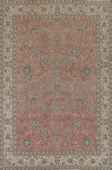 All-Over Floral Tabriz Persian Area Rug 10x13