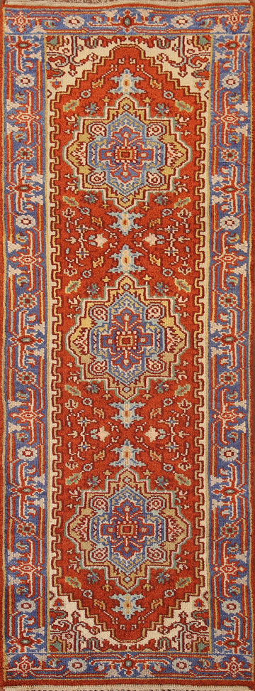 Geometric Heriz Serapi Oriental Runner Rug 3x8