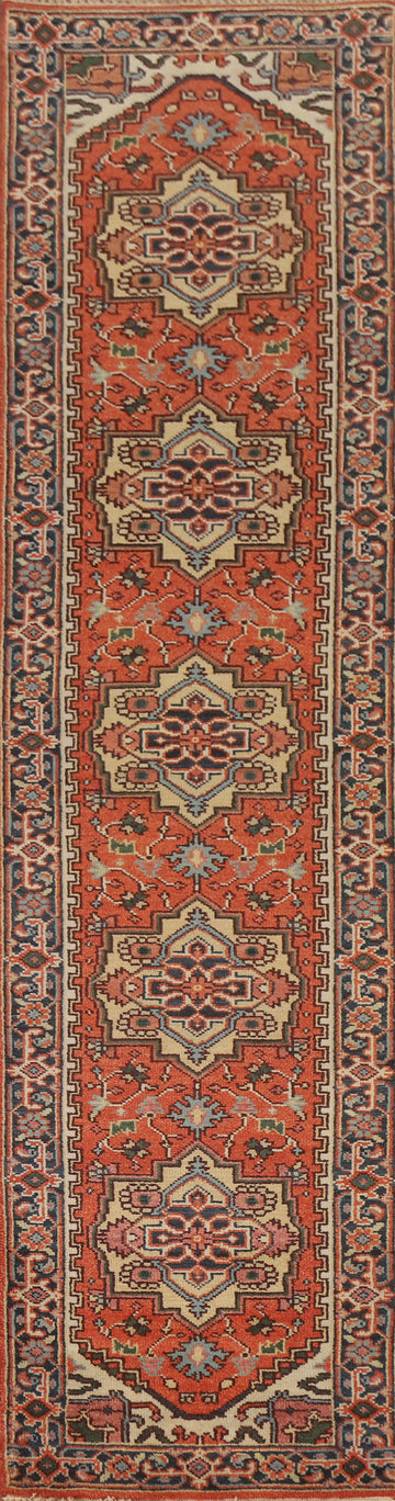 Geometric Heriz Serapi Runner Rug 3x12
