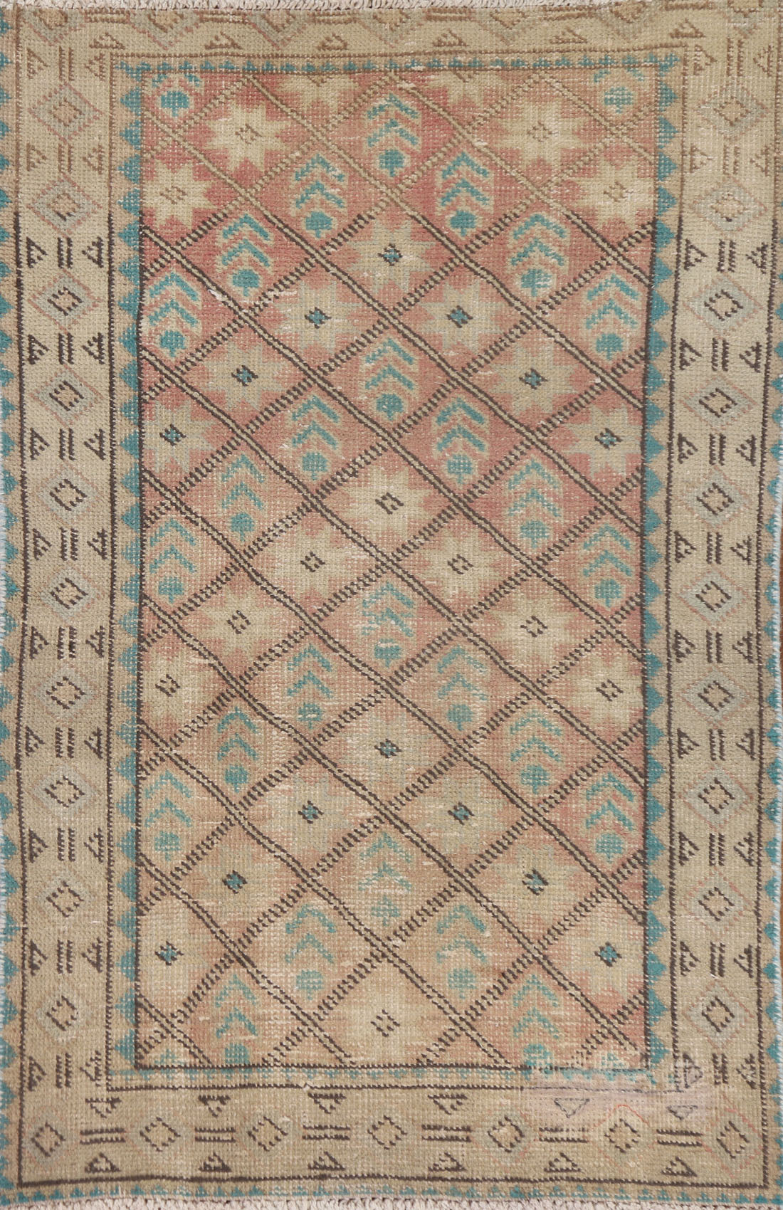 Geometric Wool Tabriz Persian Rug 3x4