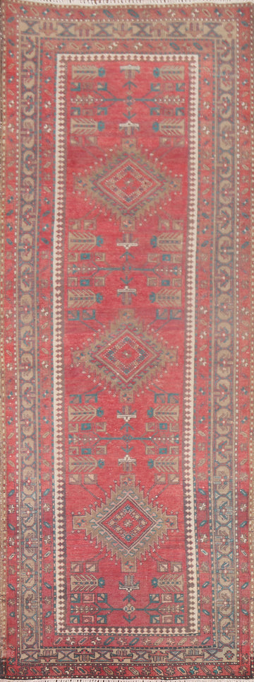 Geometric Heriz Persian Runner Rug 4x11