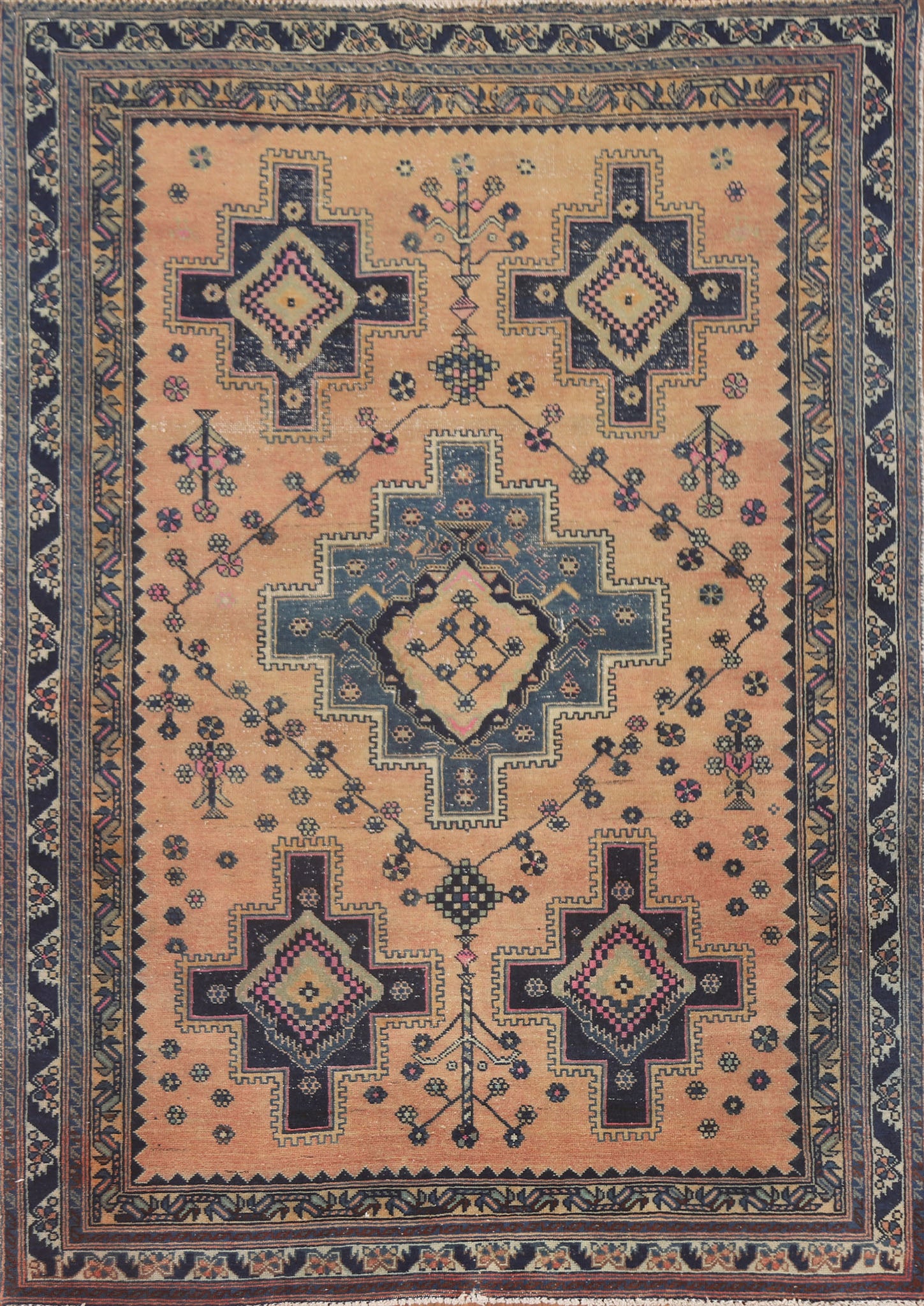 Geometric Sirjan Persian Area Rug 5x6