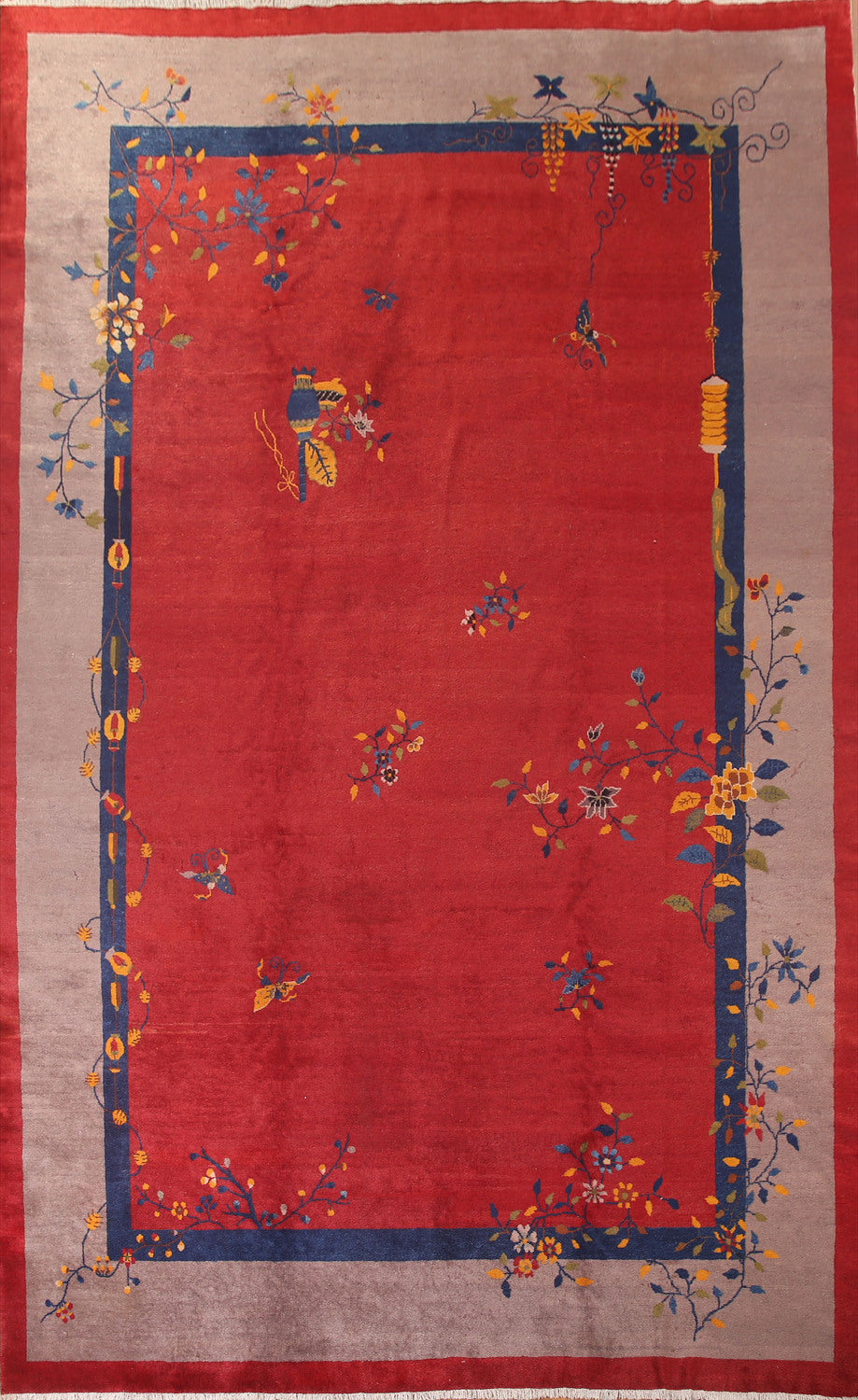 Vegetable Dye Antique Art Deco Large Oriental Rug 11x15