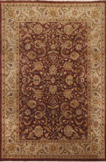 Burgundy Floral Agra Oriental Area Rug 9x11