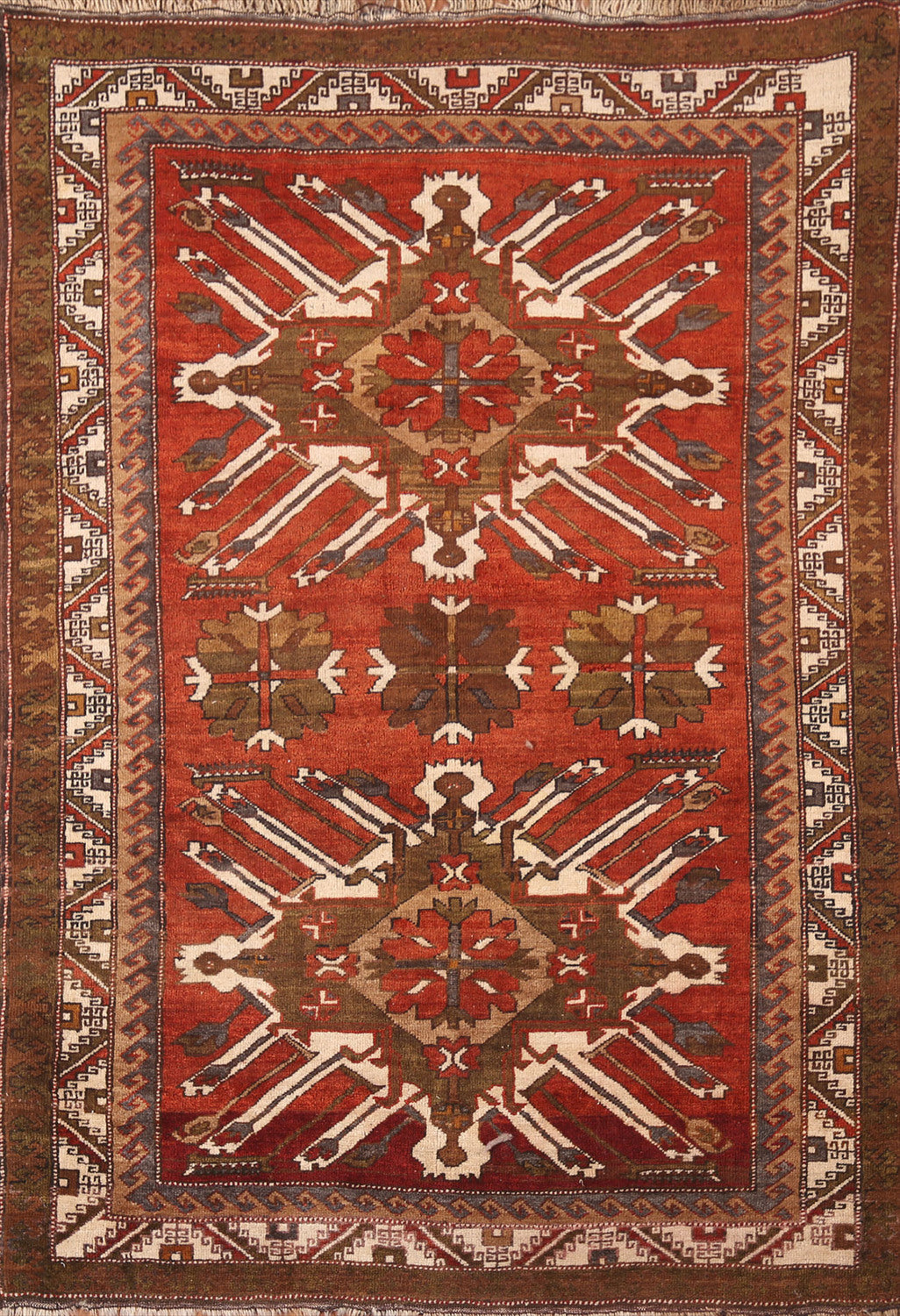 Vegetable Dye Anatolian Turkish Area Rug 4x6