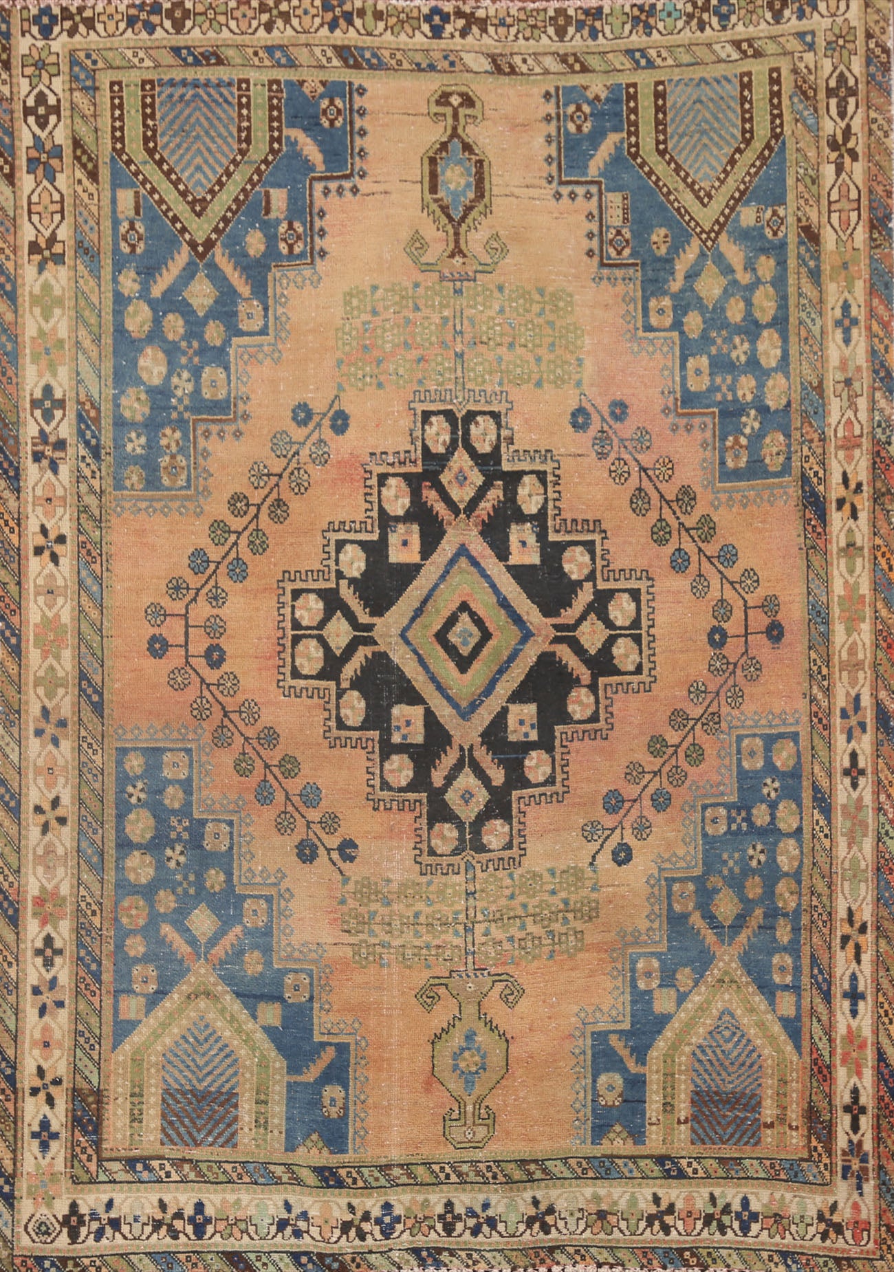 Geometric Wool Sirjan Persian Area Rug 5x6