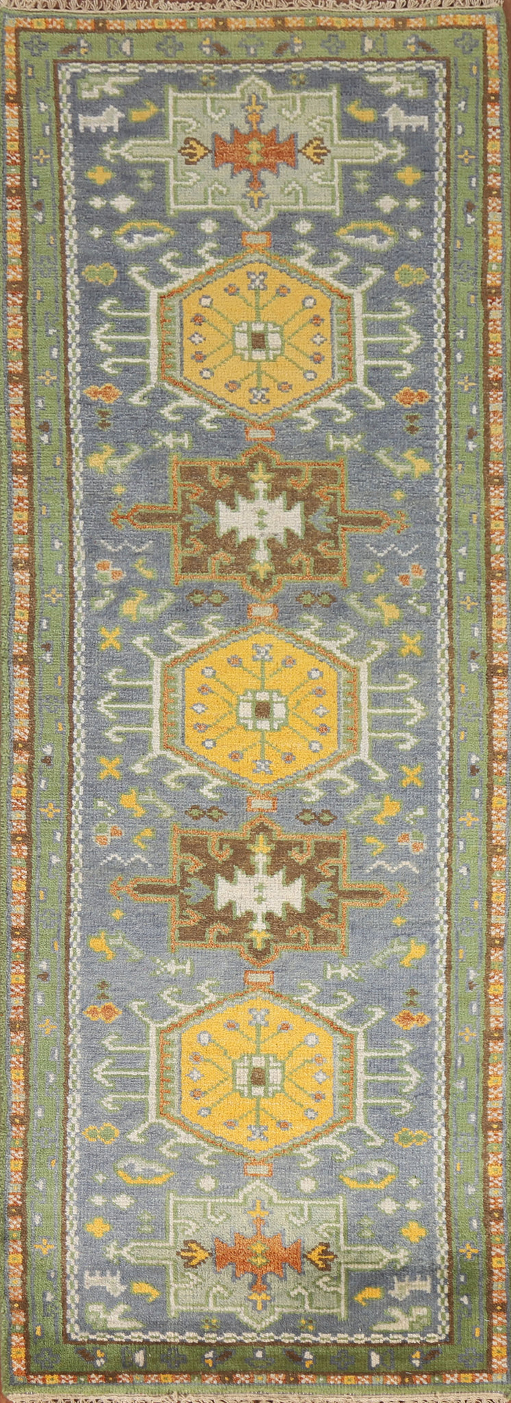 Geometric Heriz Serapi Runner Rug 3x8