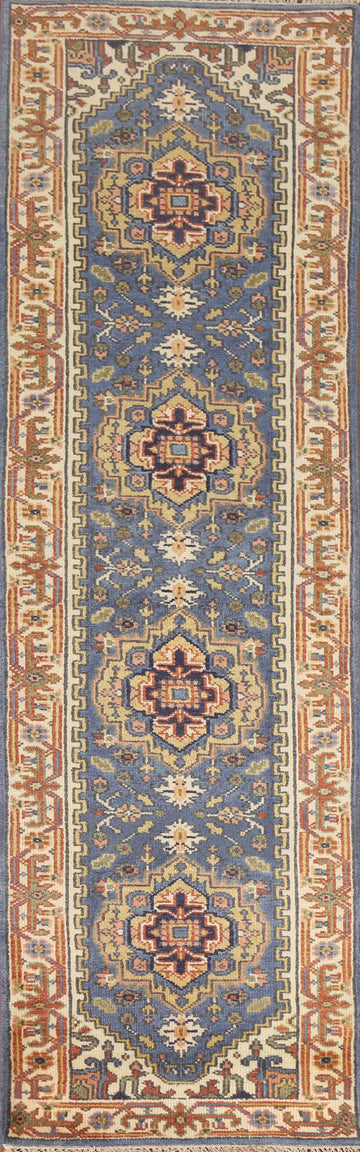 Blue Heriz Serapi Runner Rug 3x10