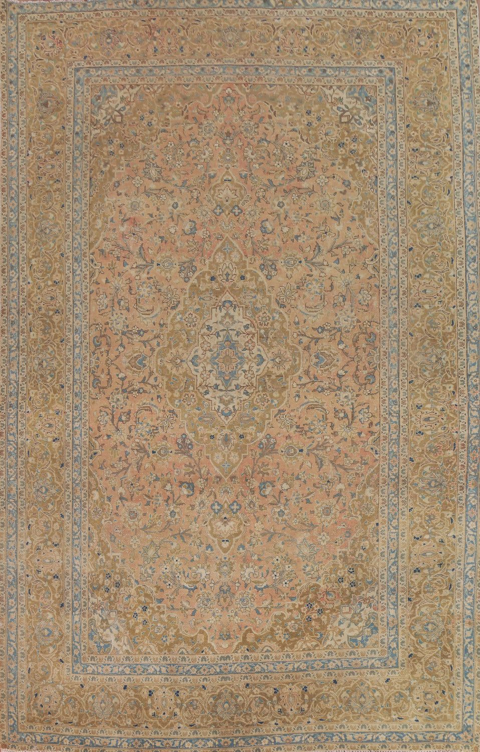 Distressed Wool Kashan Persian Area Rug 8x12