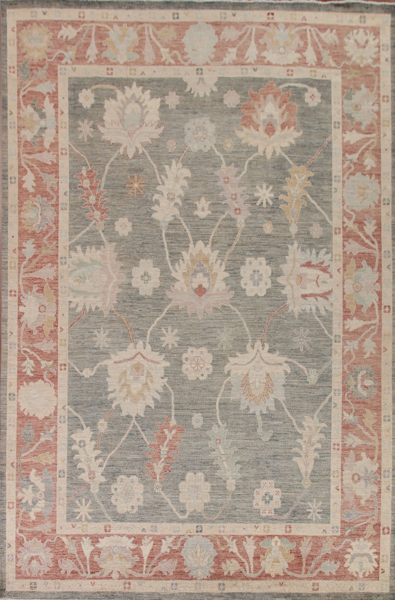 Vegetable Dye Oushak Turkish Area Rug 9x12