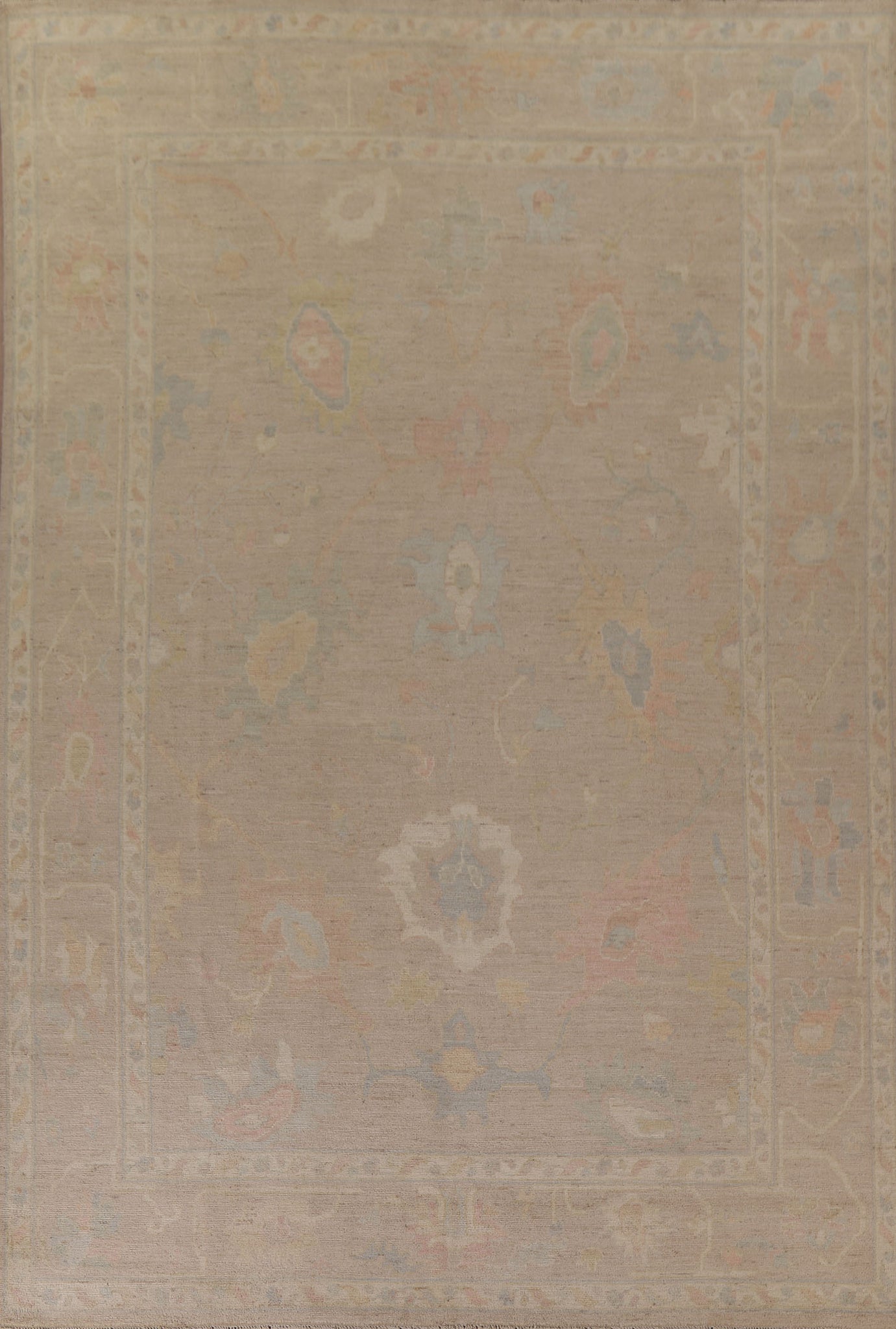 Vegetable Dye Oushak Turkish Area Rug 9x12