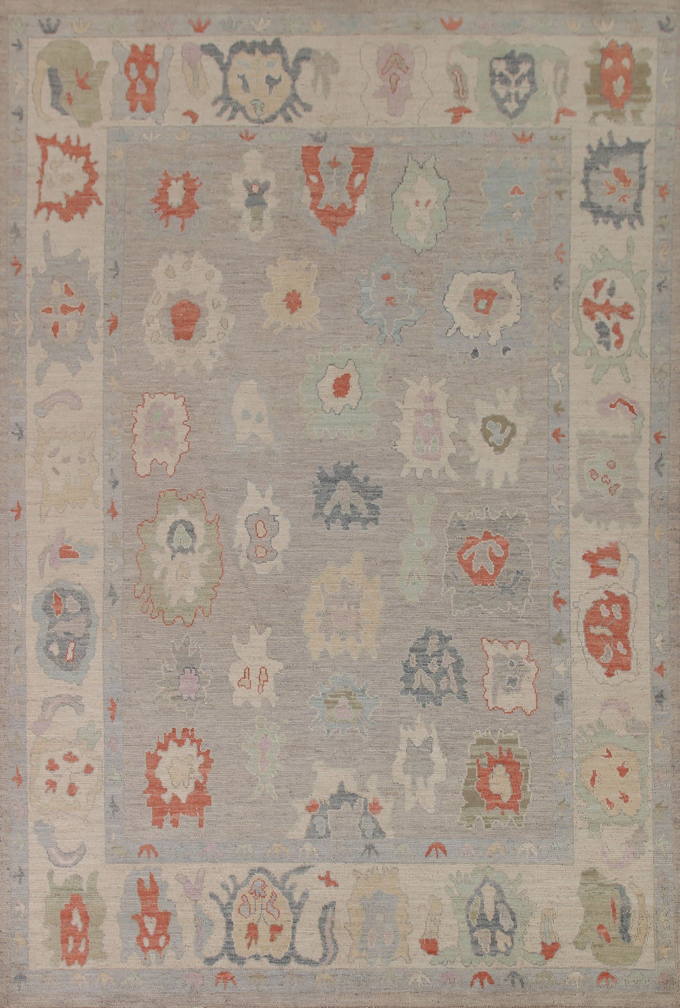 Vegetable Dye Oushak Turkish Area Rug 9x11
