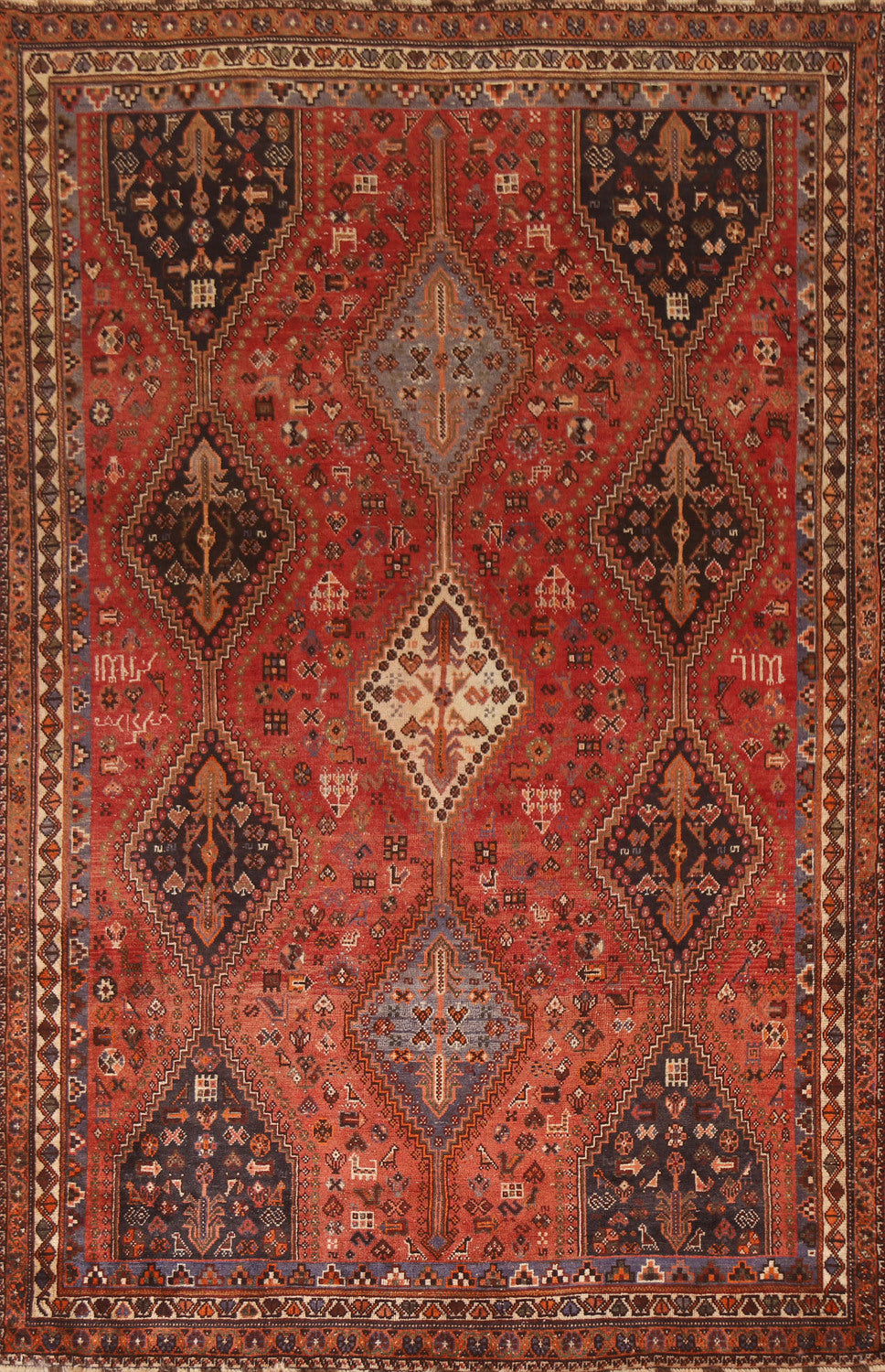 Vegetable Dye Qashqai Persian Area Rug 7x10