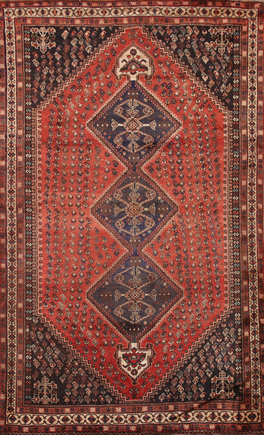 Vegetable Dye Antique Shiraz Persian Area Rug 7x10