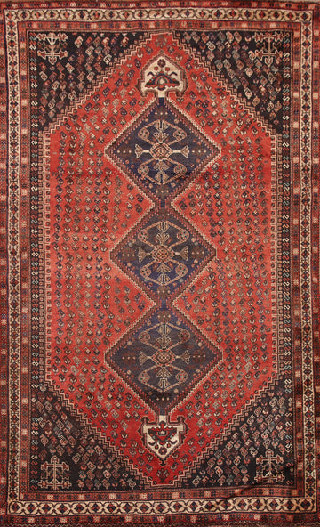Vegetable Dye Antique Shiraz Persian Area Rug 7x10